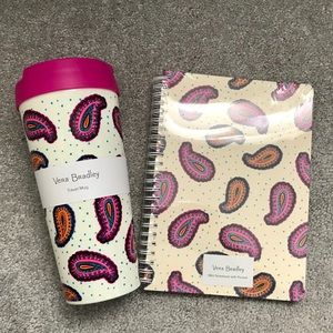 Vera Bradley travel mug and notebook
